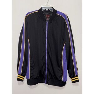 Linea Uomo Mesh Bomber‎ Jacket XXL Black Purple Yellow LA Lakers Streetwear